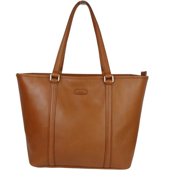 HARTMANN HERITAGE Golden Oak Full Grain Leather Zippered Shopper Tote Bag Unisex - Picture 1 of 11